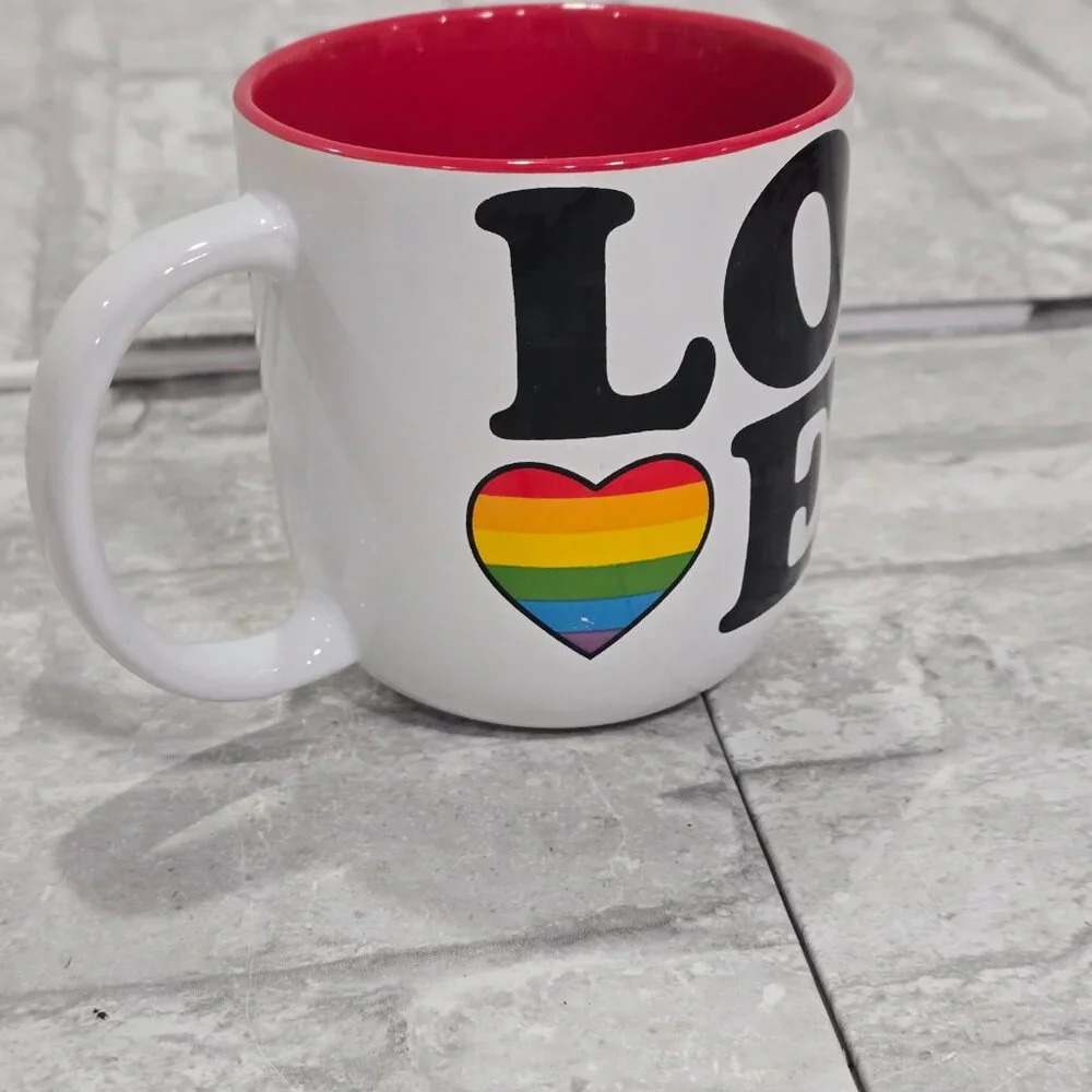 Peanuts‎ Snoopy Love Rainbow White Ceramic Coffee Mug 14pz